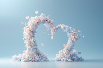 Heart-shaped cloud splashing in the sky