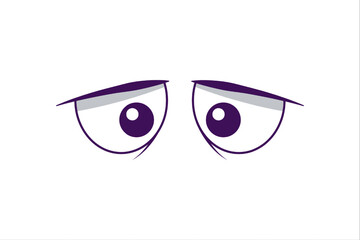 Comic Eyes Flat Sticker Design