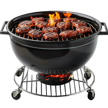 recommend clip art: barbecue grill isolated on transparent background ,black bbq grill png ,generative ai