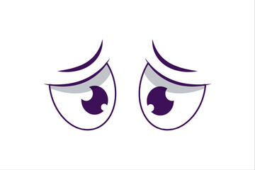 Comic Eyes Flat Sticker Design