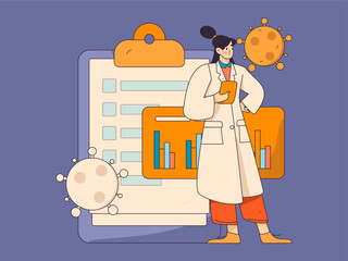 Medical characters fighting the epidemic flat vector concept operation hand drawn illustration
