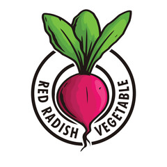 Red Radish Vegetable Logo Design
