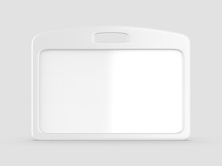 Id cards in transparent plastic cases blank template, 3d illustration.