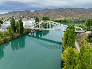 Bridge crossing the Clutha river in Alexandra, Otago, New Zealand.