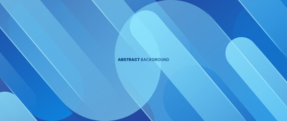 Abstract gradient blue background with a slanted round geometry object that creates a dynamic impression.
