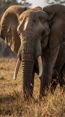 Fototapeta premium African elephant celebrate in Savannah