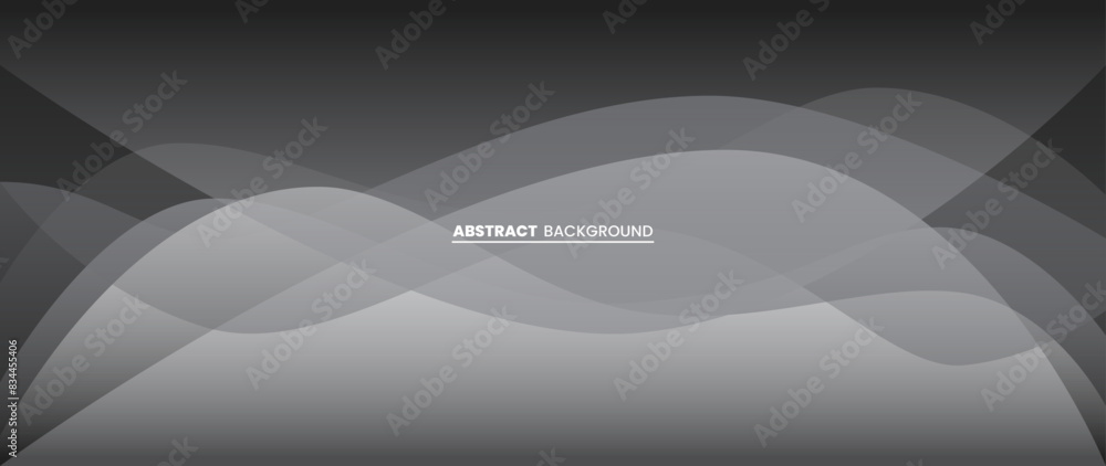 Poster abstract gradation background with wave patterns that intersect with each other in gray. suitable fo