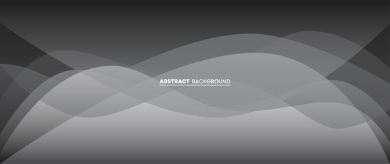 Fototapeta premium Abstract gradation background with wave patterns that intersect with each other in gray. Suitable for background, web, brochures, banners and wallpapers. 