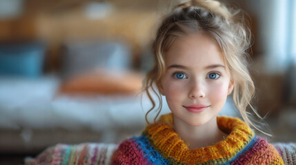 Cute Child with happiness. Little girl. Kid. 85mm F1.2 