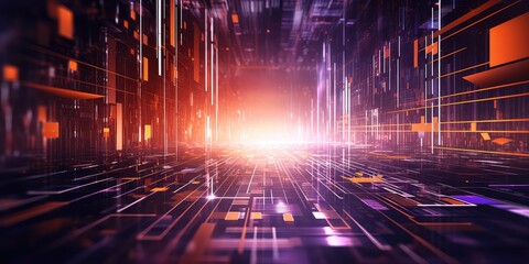 Digital backdround ideal for technological operations, neural networks, AI, data transmission and encryption, digital archives, audio and visual representations