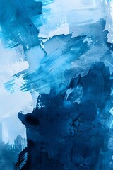 Energetic captivating Blue watercolor paint strokes and drips on soft textured paper with a hand drawn illustrative flair  Expressive watercolor painting for versatile design elements