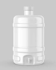 Pet Bottle Can With Tap Blank  Template 3d Illustration.