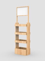 Product display self stand blank mock up, 3d illustration.