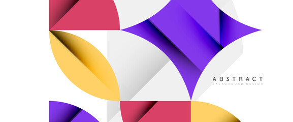 Obraz premium Minimal geometric elements on white. Petals, round triangles, star