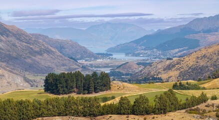Naklejka premium Farmland of Arrow Junction-Cardrona, Queenstown, Otago, New Zealand.