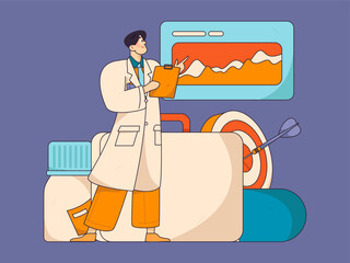 Medical characters fighting the epidemic flat vector concept operation hand drawn illustration
