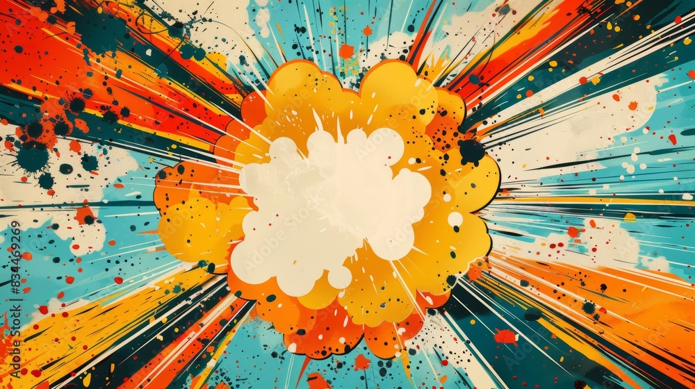 Aufkleber vibrant abstract explosion of colorful paint splatters creating dynamic and energetic visual impact.