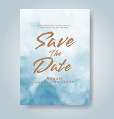 Wedding invitation with abstract watercolor background