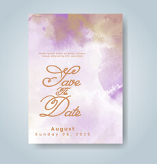Wedding invitation with abstract watercolor background