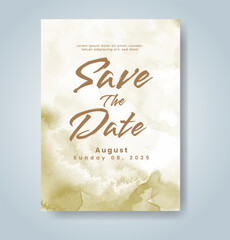 Wedding invitation with abstract watercolor background