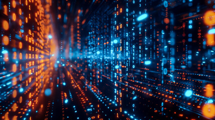 Fototapeta premium Abstract technology background of high speed global data transfer, ultra fast broadband and connection, computing code, digital cyber tech motion