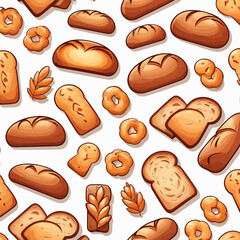 Bread Logo Cartoon Design Very Delicious