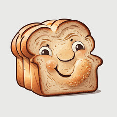 Bread Logo Cartoon Design Very Delicious