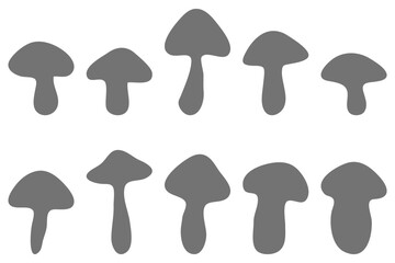 Simple mushroom illustration design set