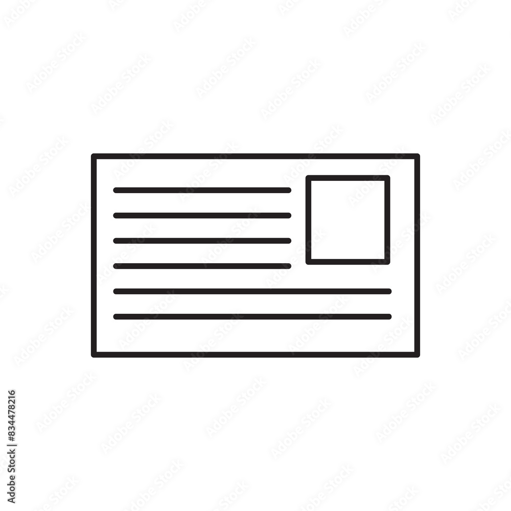 Poster postcard vector linear icon illustration for web and app on white background..eps