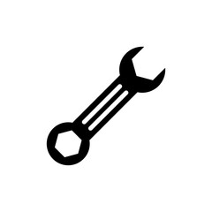 Spanner, wrench vector icon.simple flat black illustration for web and app on white background..eps