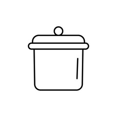 Cooking pan icon vector, Kitchen pot linear illustration for web and app on white background..eps