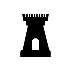 Fortress tower icon. simple black trendy style illustration for web and app on white background..eps