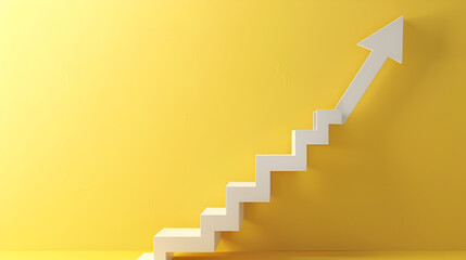 Fototapeta premium 3d vector room with stairs yellow ,generative ai
