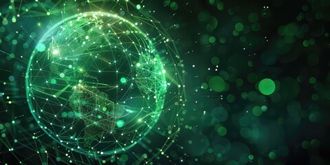 Obraz premium a glowing green ball and a complex design abstract backgrounds