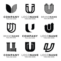 Set of U letter logo template vector © fitradp