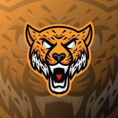 Fototapeta premium a cheetah head showing its fangs