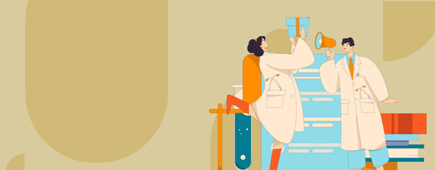 Medical characters fighting the epidemic flat vector concept operation hand drawn illustration
