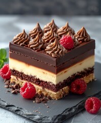Delicious Chocolate and Raspberry Layer Cake
