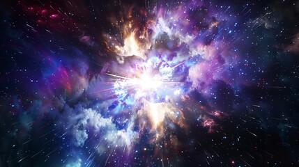 Fototapeta premium Cosmic Nova: Radiant Bursts of Iridescent Colors
