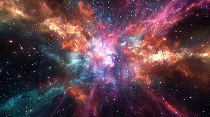 Naklejka premium Cosmic Nova: Radiant Bursts of Iridescent Colors