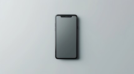 Minimalistic product mockup of a sleek smartphone with a clean design, centered on a white background