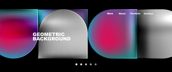 Geometric abstract glassmorphism with circles and squares. Vector Illustration For Wallpaper, Banner, Background, Card, Book Illustration, landing page