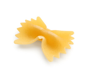 Fototapeta premium Raw tasty farfalle pasta on white background