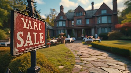 Obraz premium Yard sale sign - garage sell - cleaning out the house - thrift 