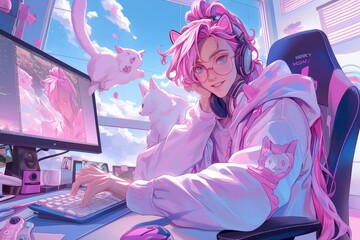 Anime Streamer background