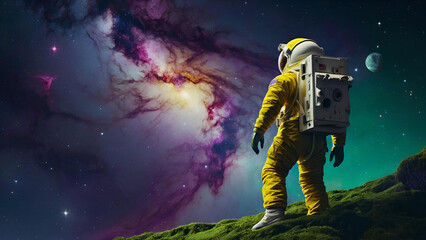 Fototapeta premium Astronaut in the galaxy. Generative AI 