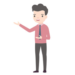 Business man character presentation. png