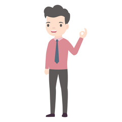 Business man character presentation. png