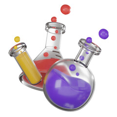 Vibrant Science Beaker and Flask in Research Setting..