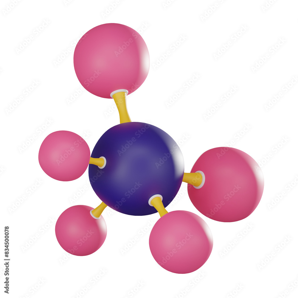 Poster exploring molecular science of molecule for research and education. 3d render